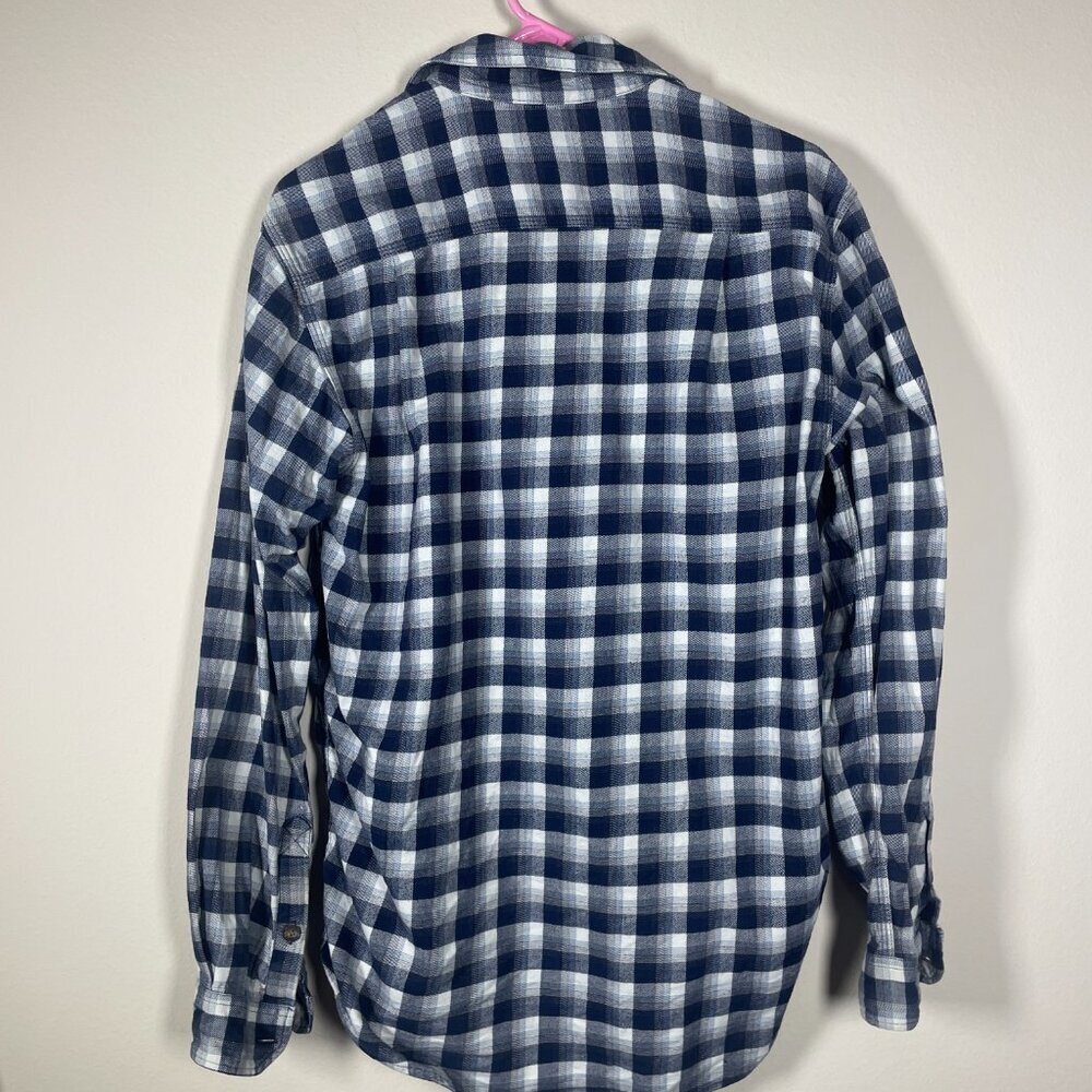 Carhartt Casual Button-Down Flannel Shirt Men's Navy White S Cotton Relaxed Fit! - Picture 5 of 5